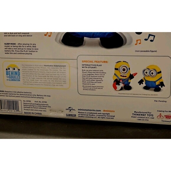 NEW Minions Movie Sing 'N Dance BOB Interactive Minion Thinkway Toys NIB - Picture 10 of 16